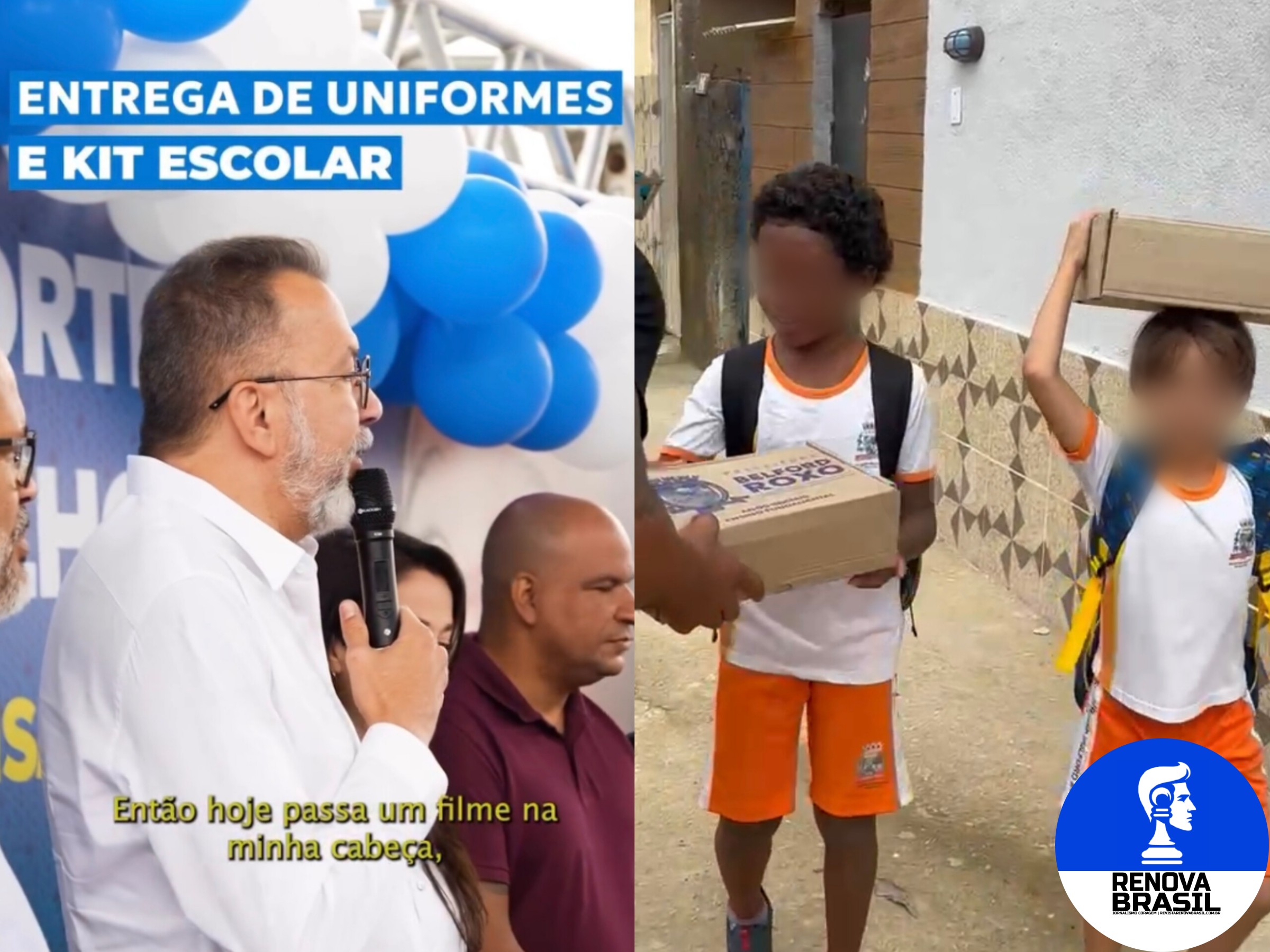 CRIANÇAS RECEBEM KIT ESCOLAR EM BELFORD ROXO